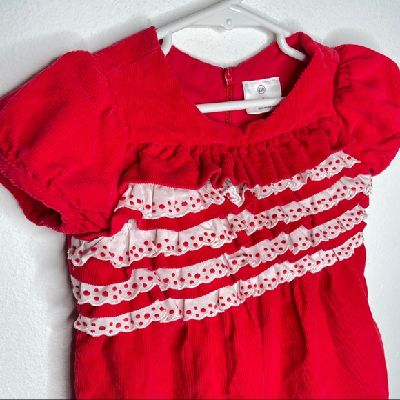 Hanna Andersson Red Ruffled Eyelet Holiday Dress 5 - Picture 4 of 5